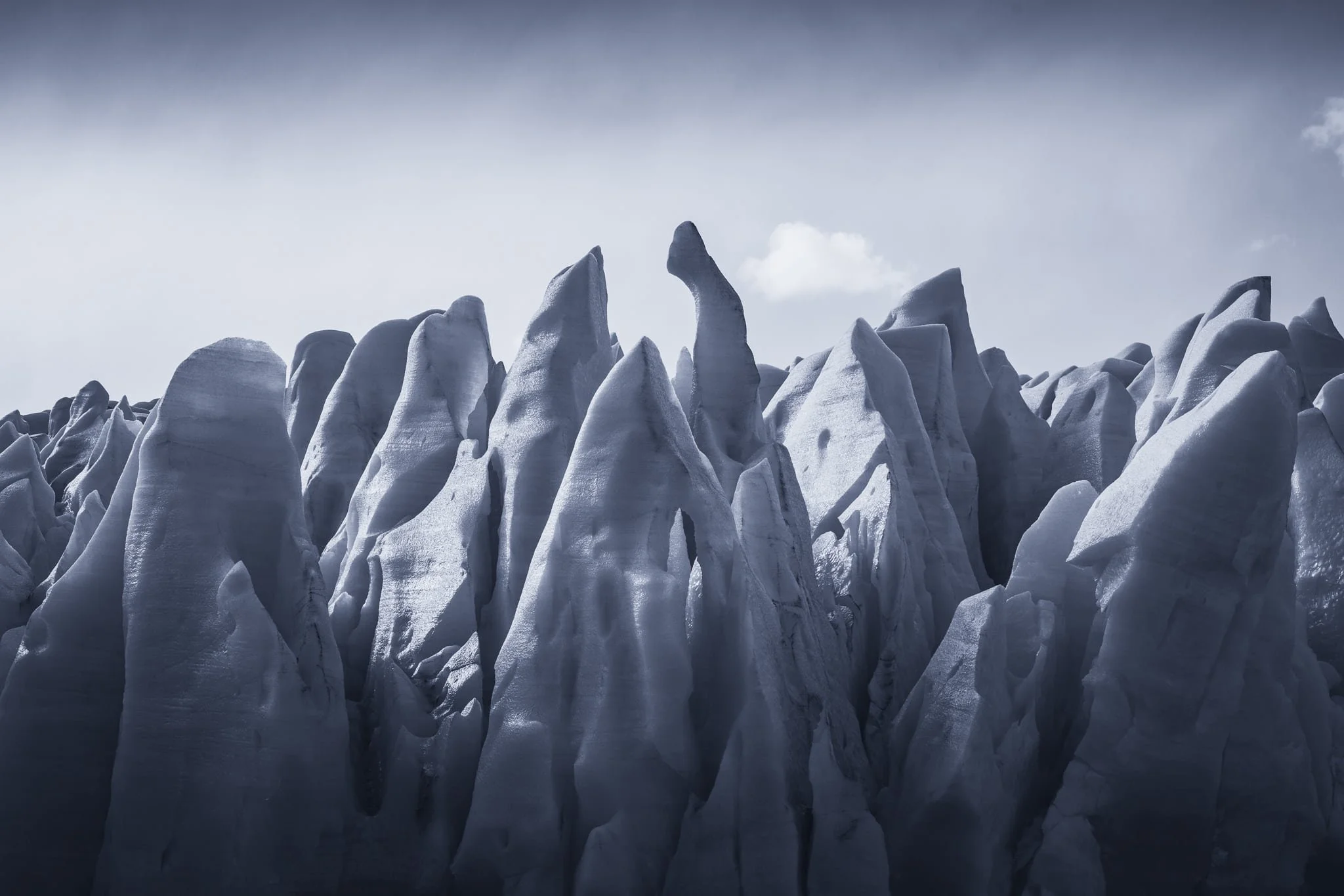 A wall of ancient glacier ice in the high Arctic